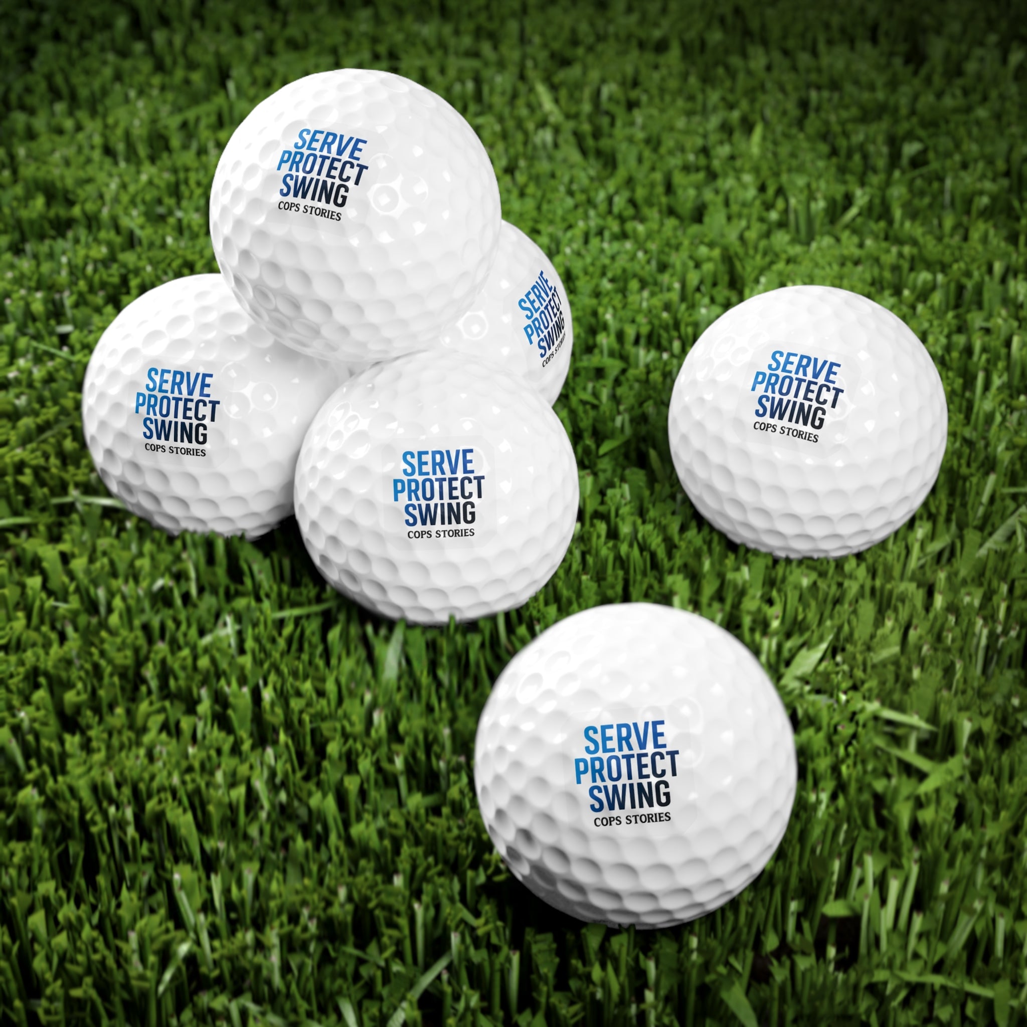 Custom Golf Balls - Serve Protect Swing Design - Perfect for Golf Lovers