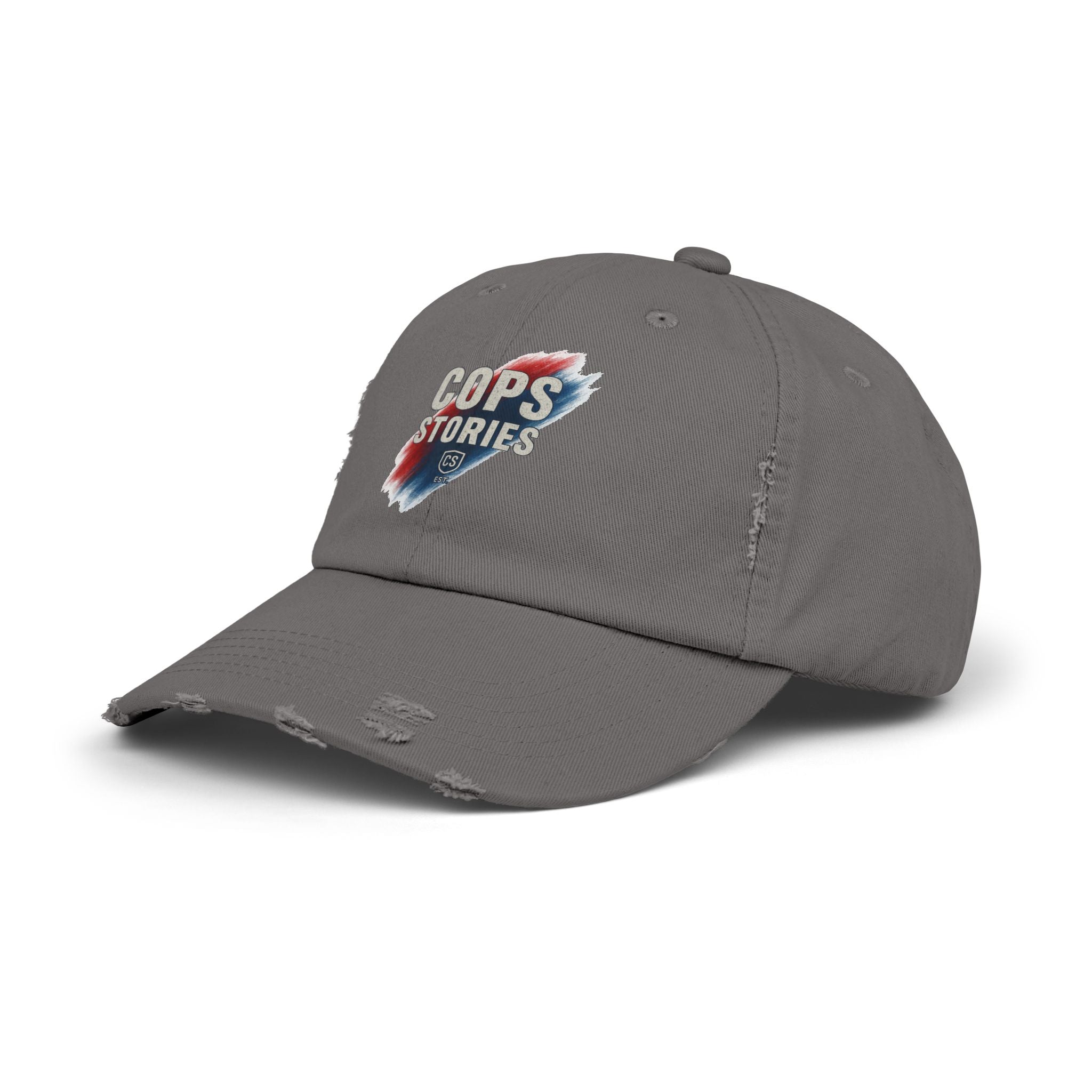 Cops Stories Unisex Distressed Cap | Casual Style, Gift for Law Enforcement, Everyday Wear, Unique Accessory, Cool Hat