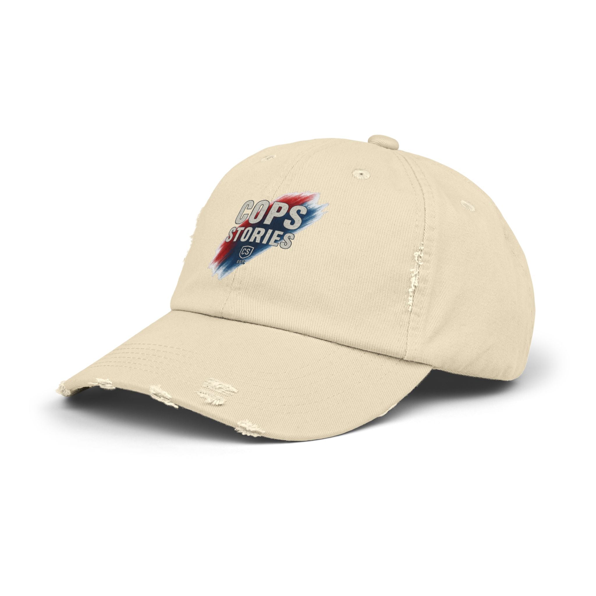 Cops Stories Unisex Distressed Cap | Casual Style, Gift for Law Enforcement, Everyday Wear, Unique Accessory, Cool Hat