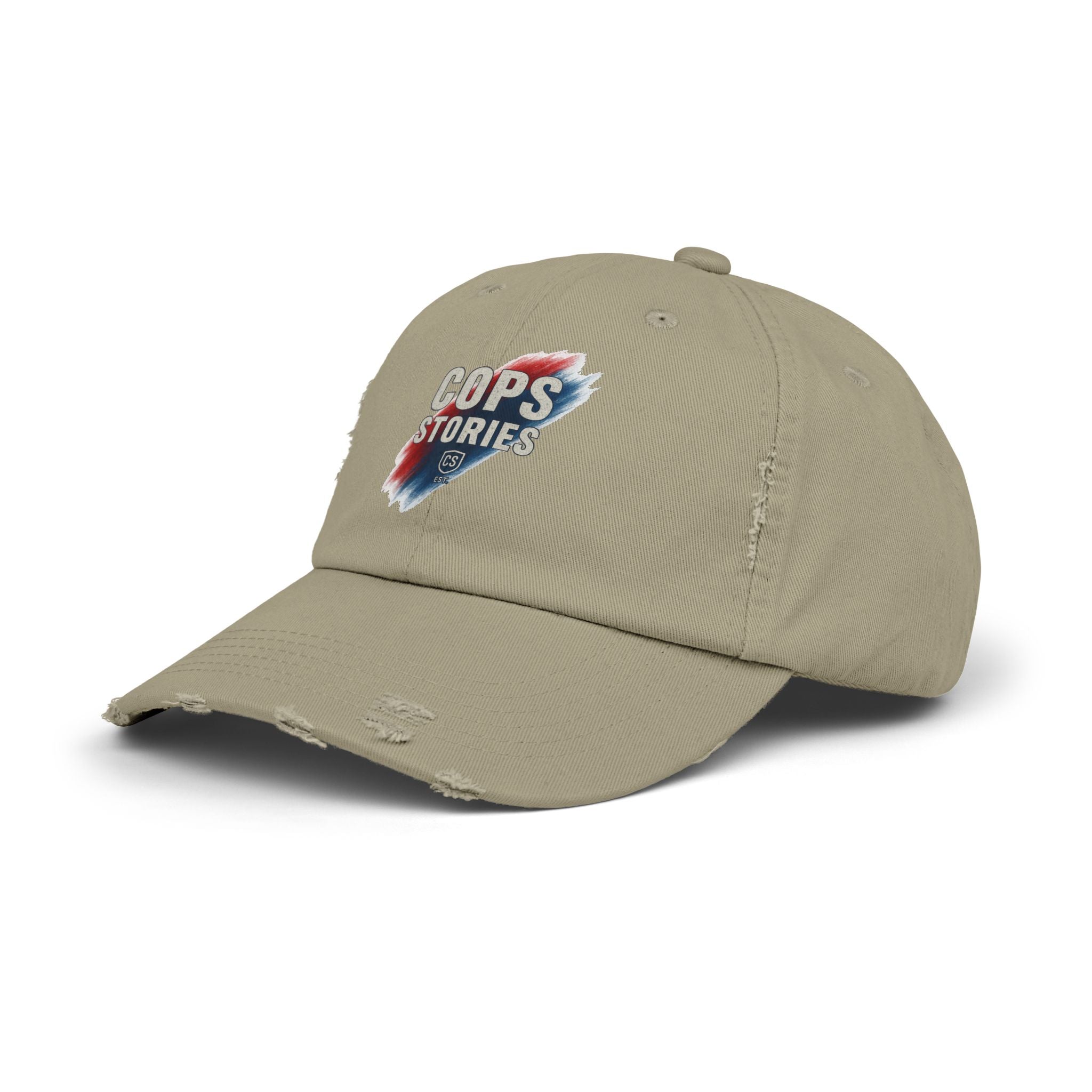 Cops Stories Unisex Distressed Cap | Casual Style, Gift for Law Enforcement, Everyday Wear, Unique Accessory, Cool Hat